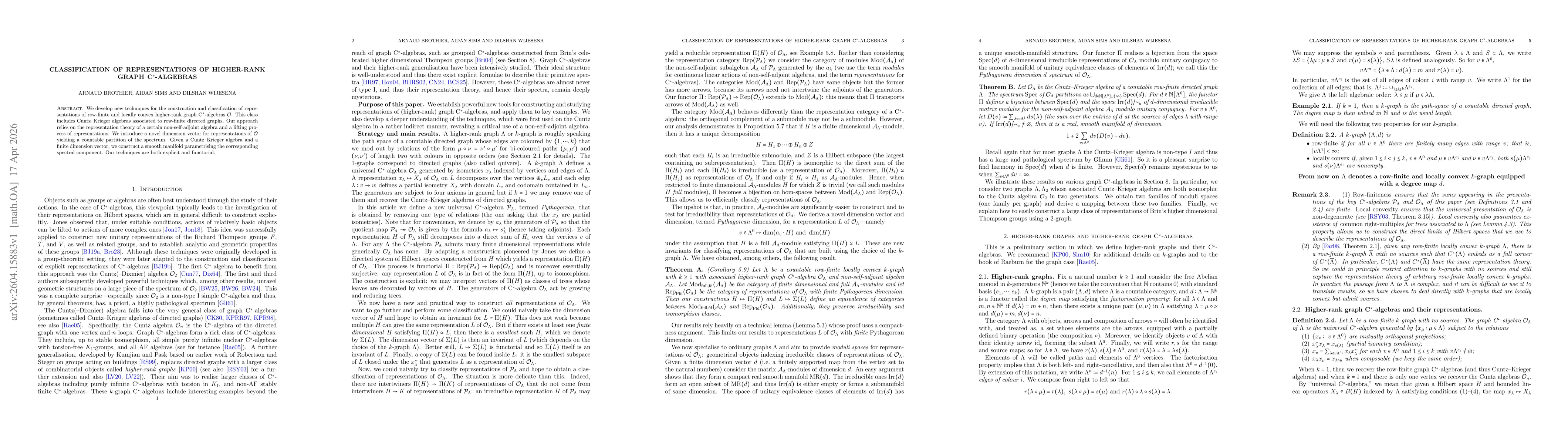 Thumbnail for Classification of representations of higher-rank graph C*-algebras