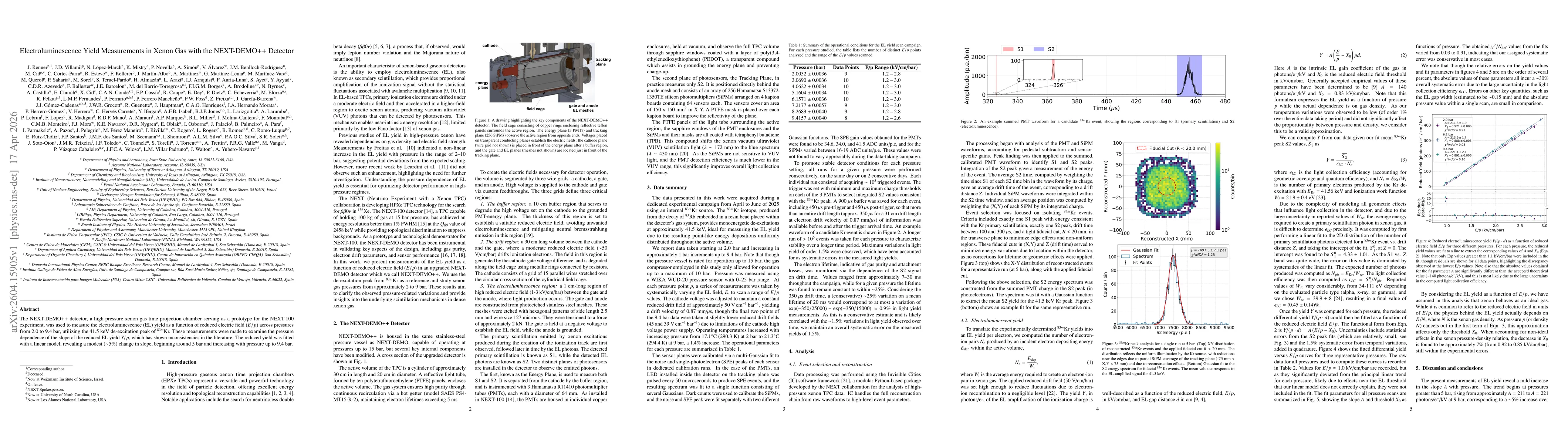 Thumbnail for Electroluminescence Yield Measurements in Xenon Gas with the NEXT-DEMO++ Detector
