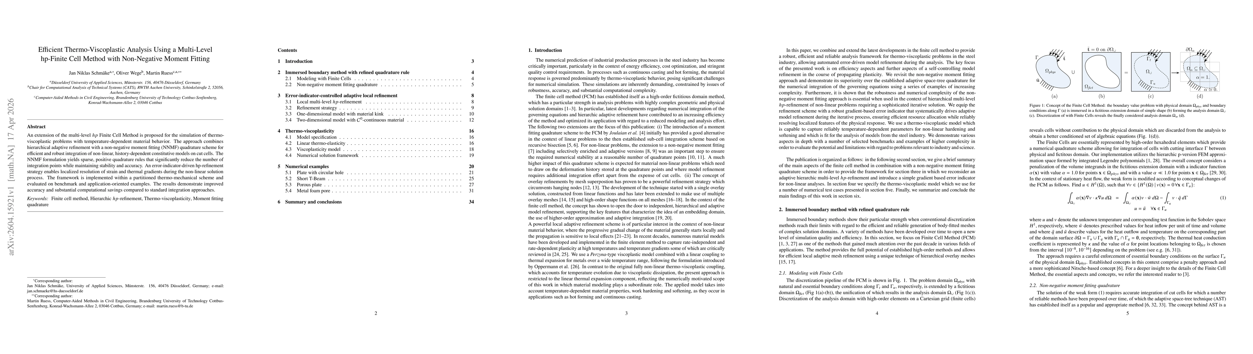 Thumbnail for Efficient Thermo-Viscoplastic Analysis Using a Multi-Level hp-Finite Cell Method with Non-Negative Moment Fitting