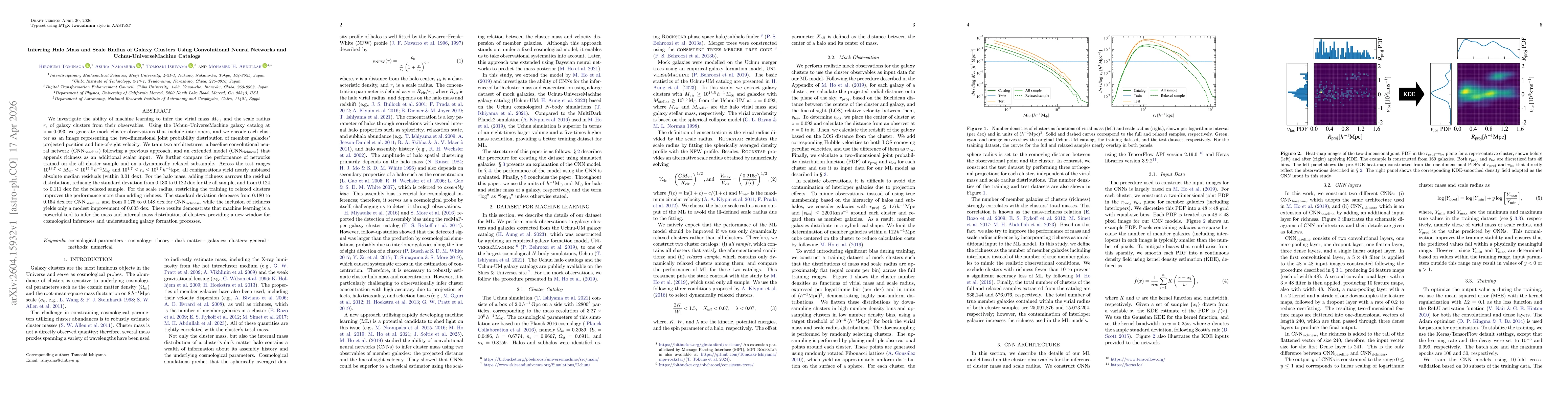 Thumbnail for Inferring Halo Mass and Scale Radius of Galaxy Clusters Using Convolutional Neural Networks and Uchuu-UniverseMachine Catalogs