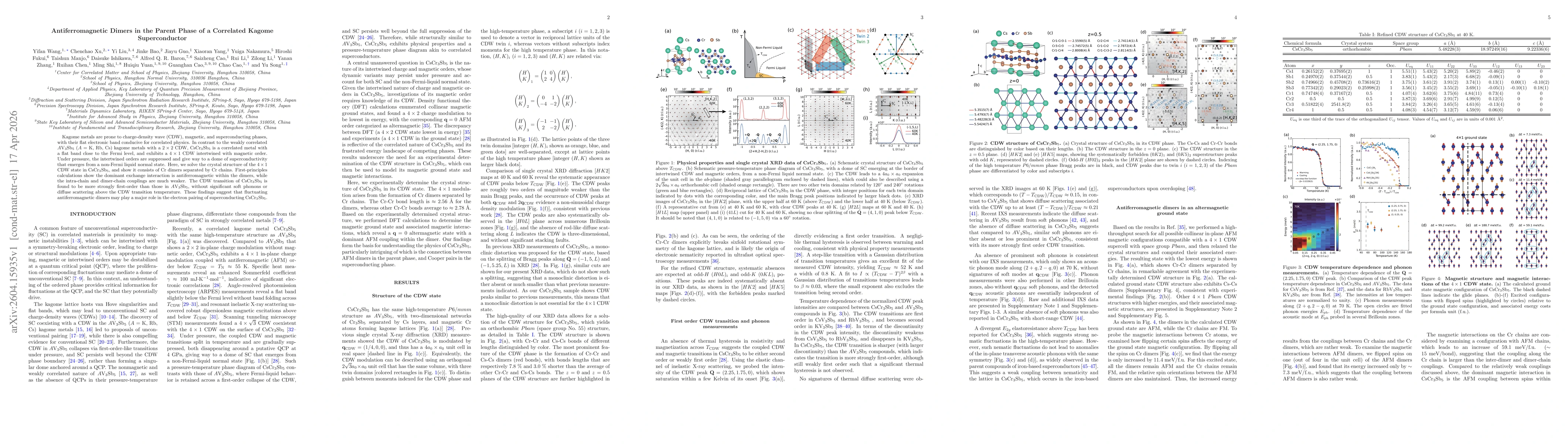 Thumbnail for Antiferromagnetic Dimers in the Parent Phase of a Correlated Kagome Superconductor