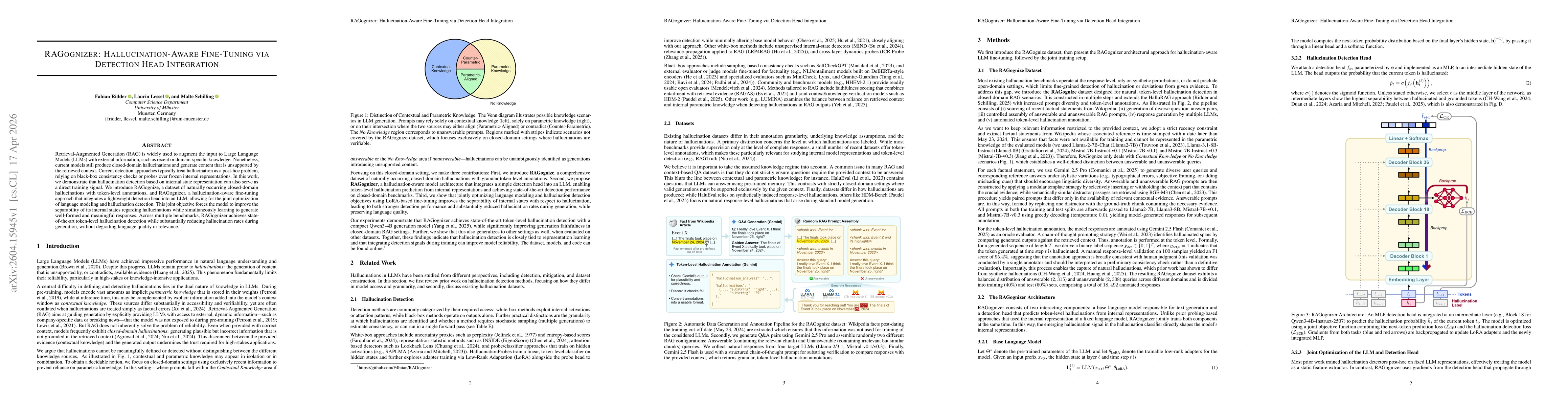 Thumbnail for RAGognizer: Hallucination-Aware Fine-Tuning via Detection Head Integration