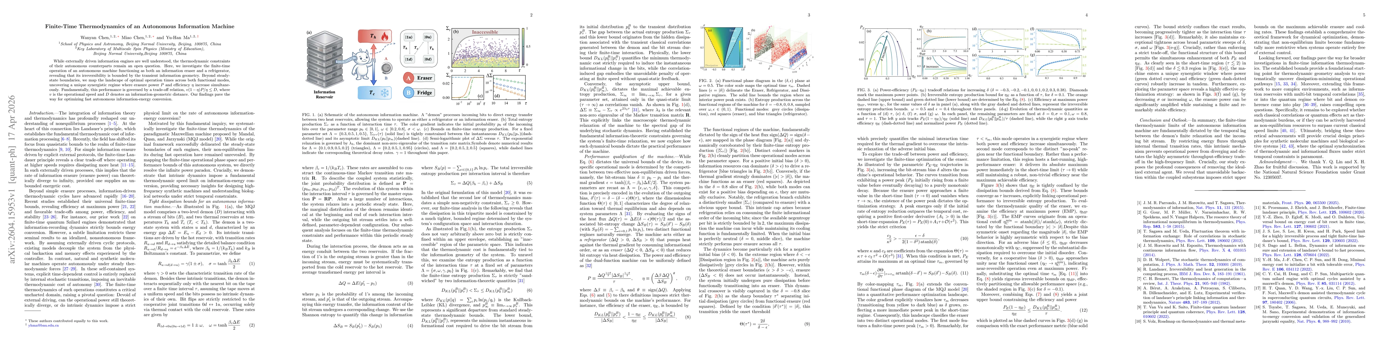 Thumbnail for Finite-Time Thermodynamics of an Autonomous Information Machine