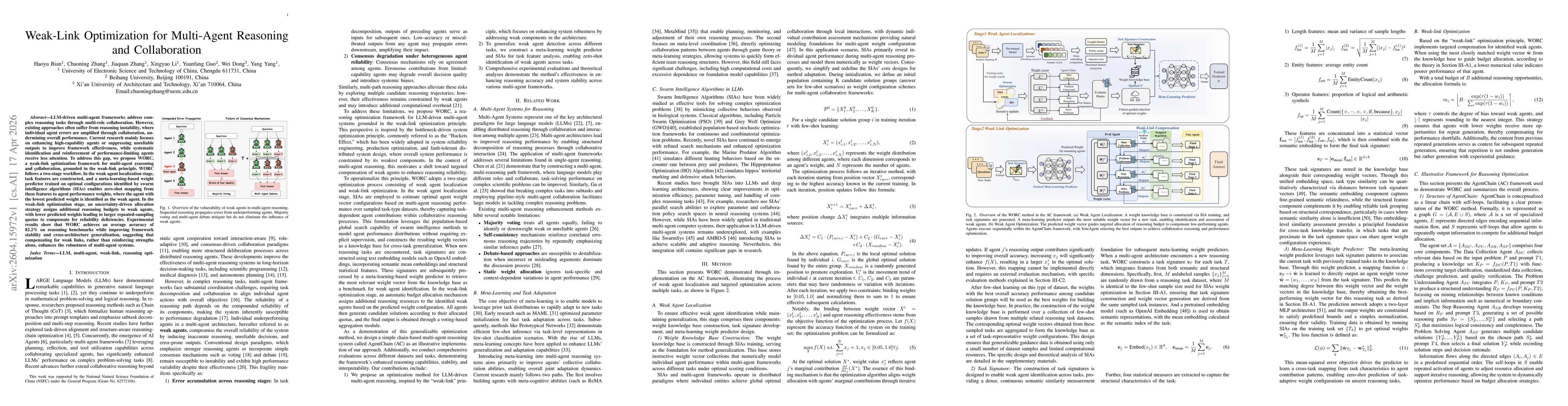 Thumbnail for Weak-Link Optimization for Multi-Agent Reasoning and Collaboration