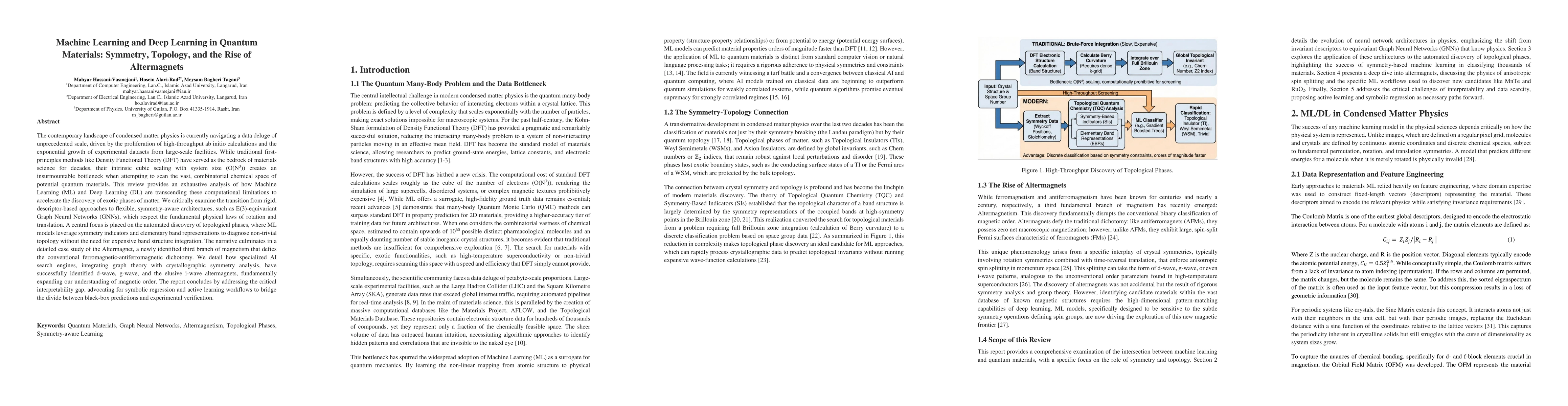 Thumbnail for Machine Learning and Deep Learning in Quantum Materials: Symmetry, Topology, and the Rise of Altermagnets
