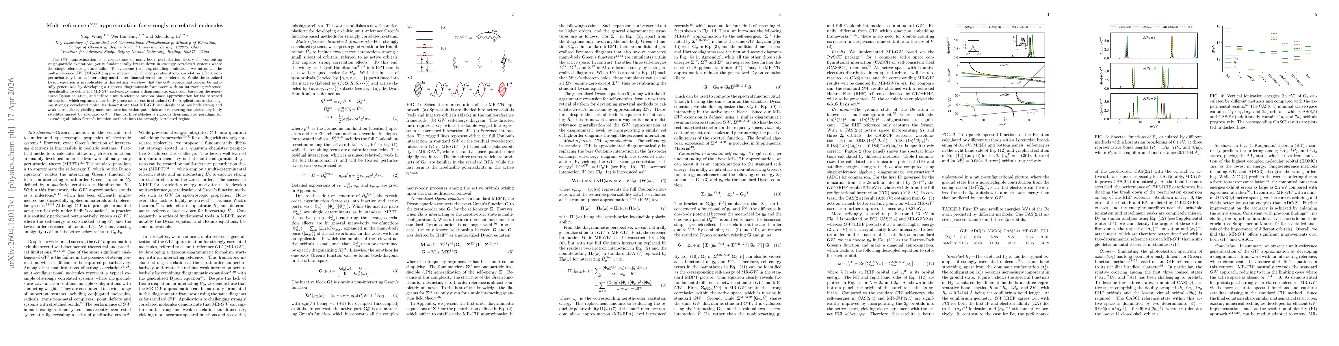 Thumbnail for Multi-reference GW approximation for strongly correlated molecules