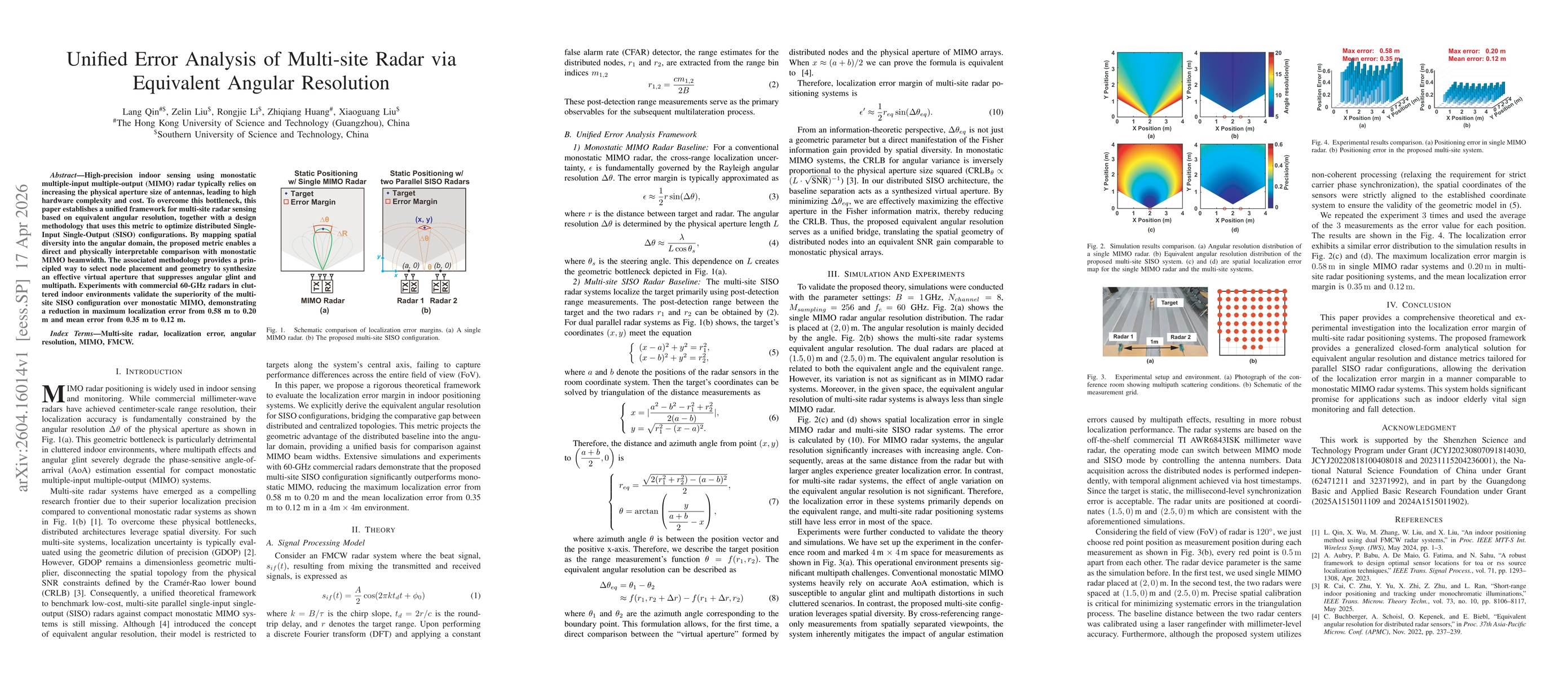 Thumbnail for Unified Error Analysis of Multi-site Radar via Equivalent Angular Resolution