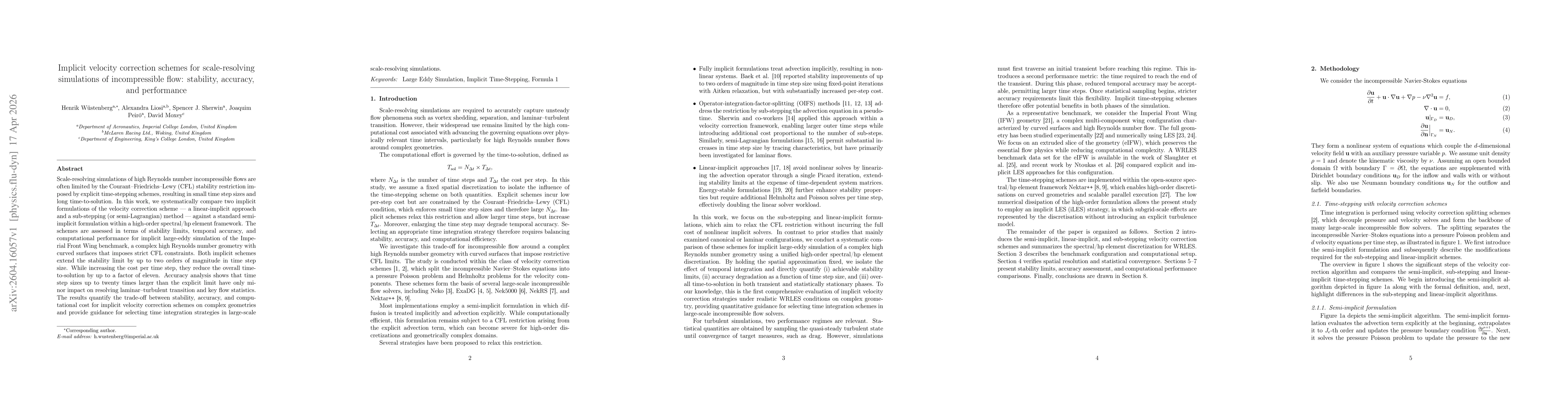 Thumbnail for Implicit Velocity Correction Schemes for Scale-Resolving Simulations of Incompressible Flow: Stability, Accuracy, and Performance