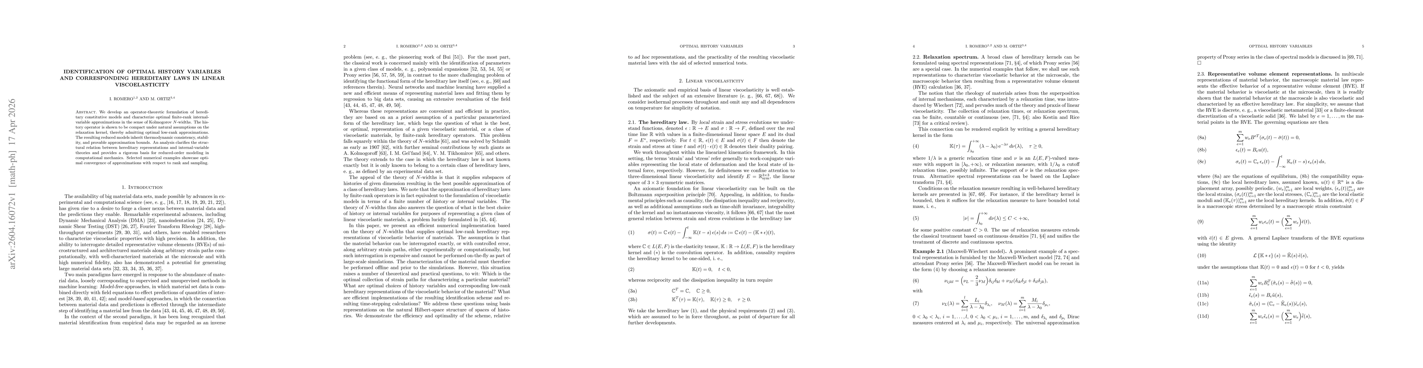 Thumbnail for Identification of optimal history variables and corresponding hereditary laws in linear viscoelasticity