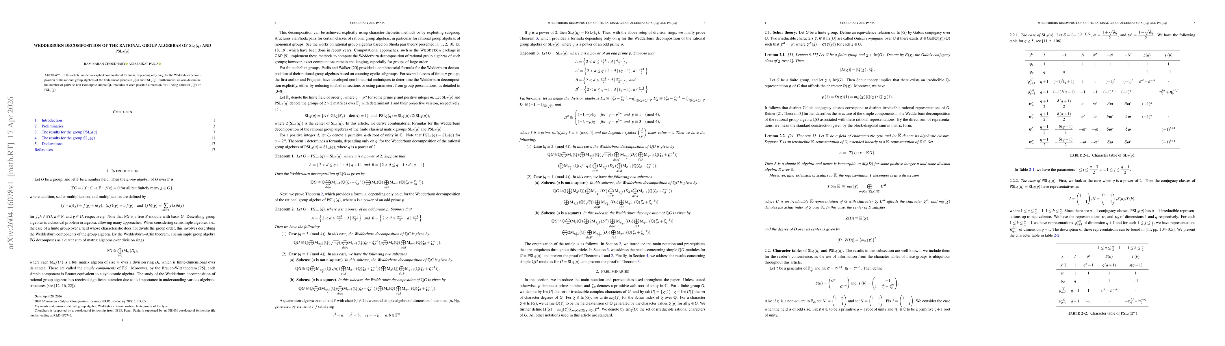 Thumbnail for Wedderburn decomposition of the rational group algebras of $\operatorname{SL}_2(q)$ and $\operatorname{PSL}_2(q)$