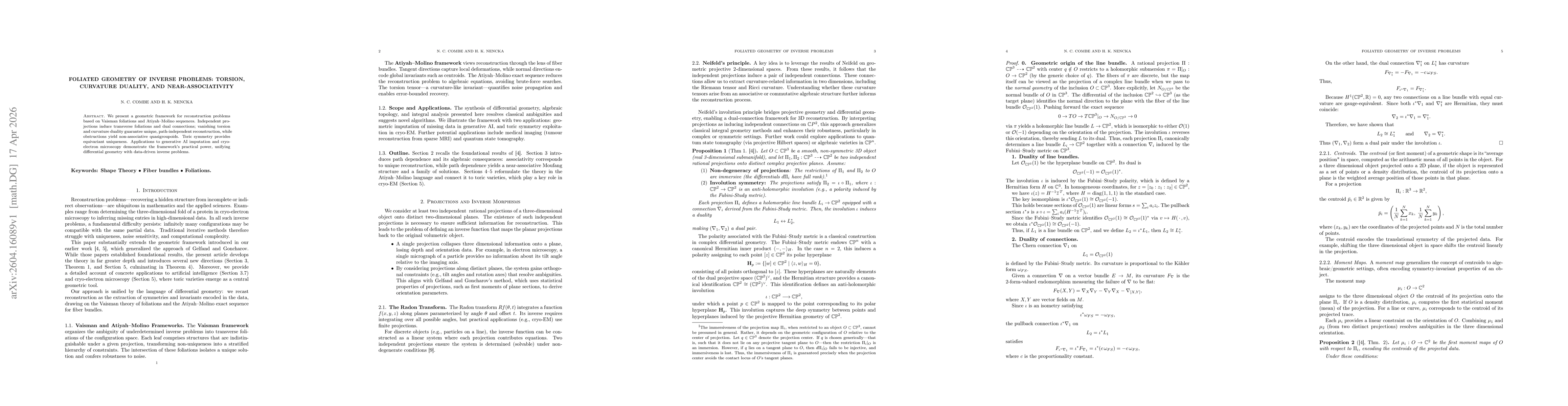 Thumbnail for Foliated Geometry of Inverse Problems: Torsion, Curvature Duality, and Near-Associativity