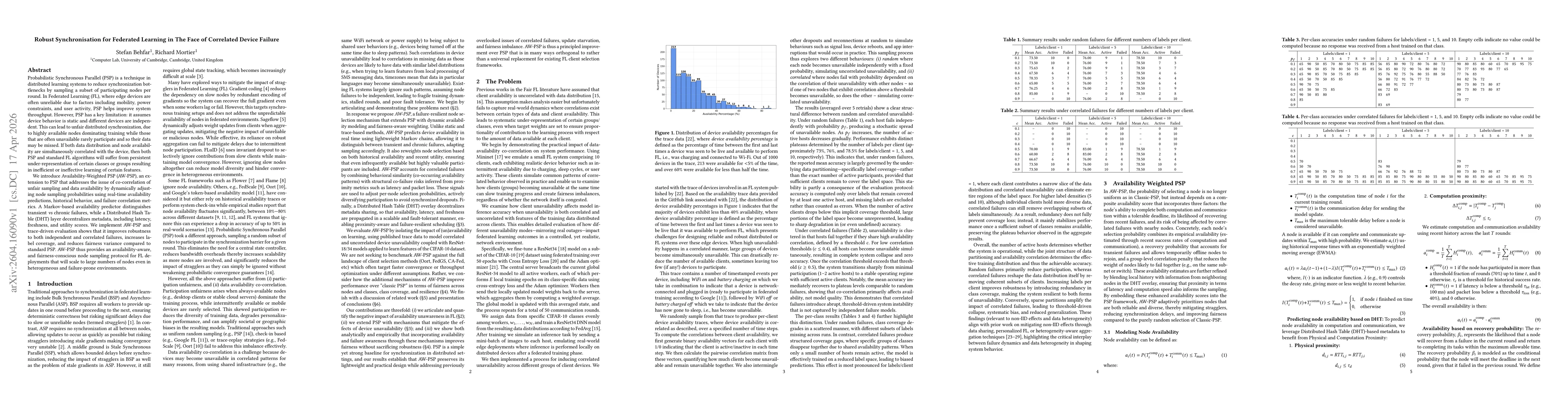 Thumbnail for Robust Synchronisation for Federated Learning in The Face of Correlated Device Failure