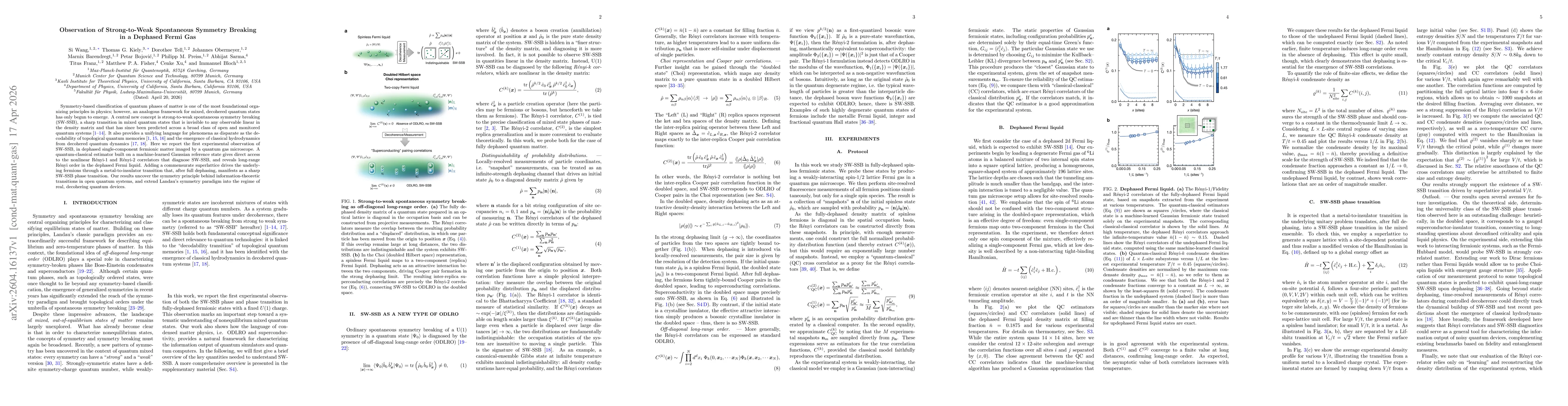 Thumbnail for Observation of Strong-to-Weak Spontaneous Symmetry Breaking in a Dephased Fermi Gas