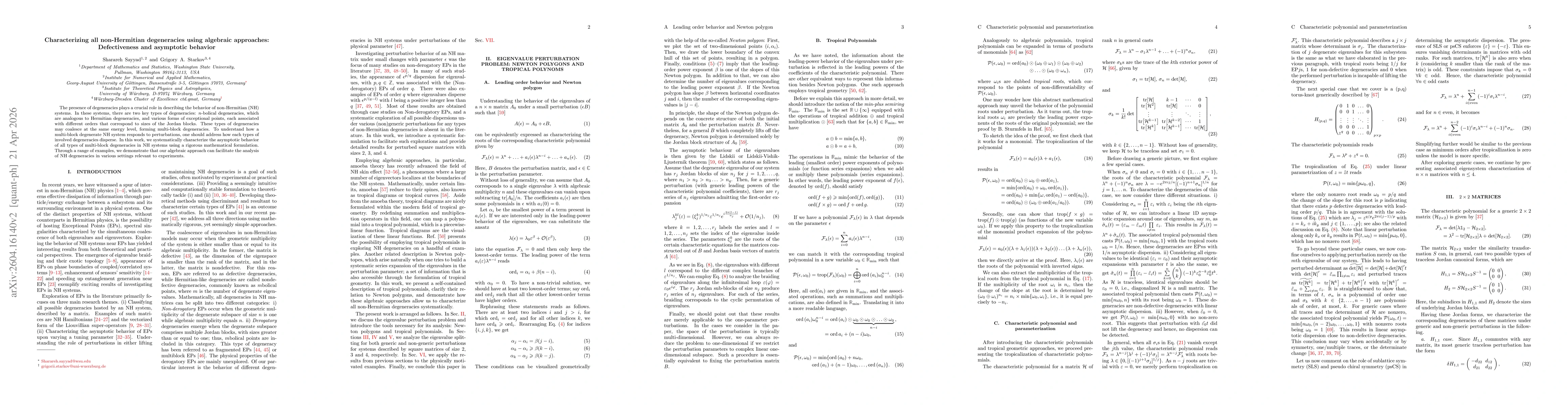 Thumbnail for Characterizing all non-Hermitian degeneracies using algebraic approaches: Defectiveness and asymptotic behavior