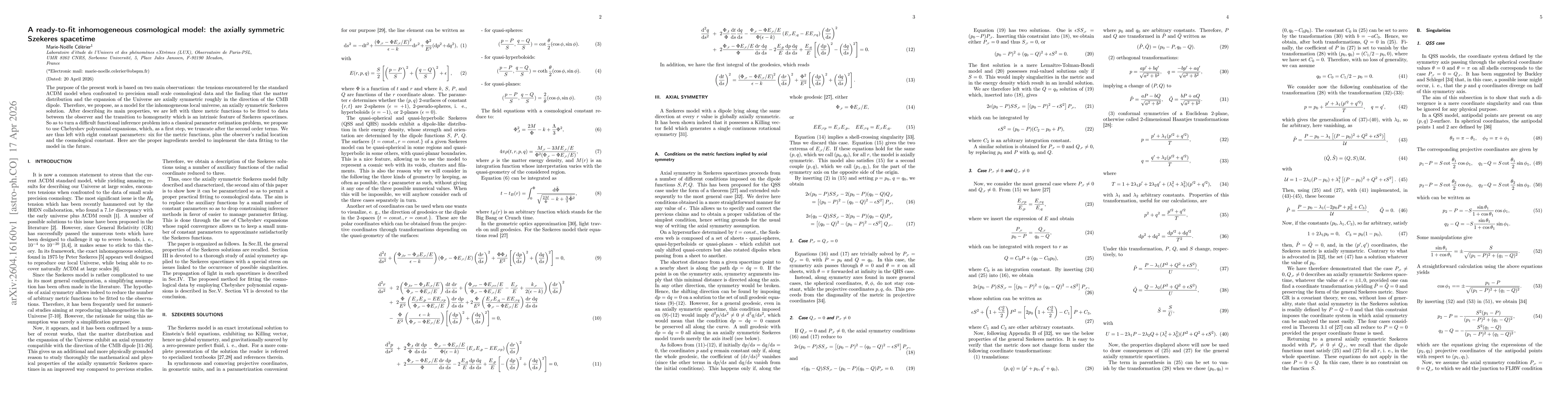 Thumbnail for A ready-to-fit inhomogeneous cosmological model: the axially symmetric Szekeres spacetime