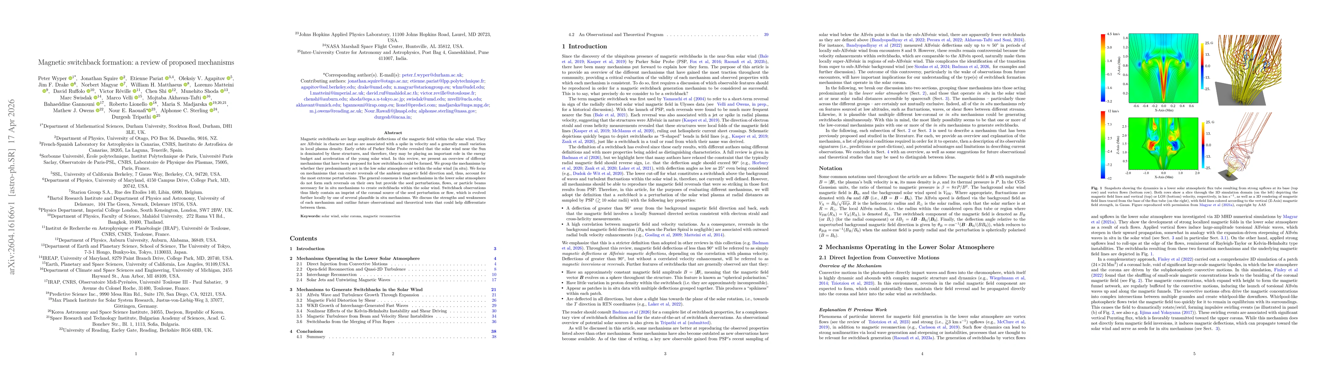 Thumbnail for Magnetic switchback formation: a review of proposed mechanisms