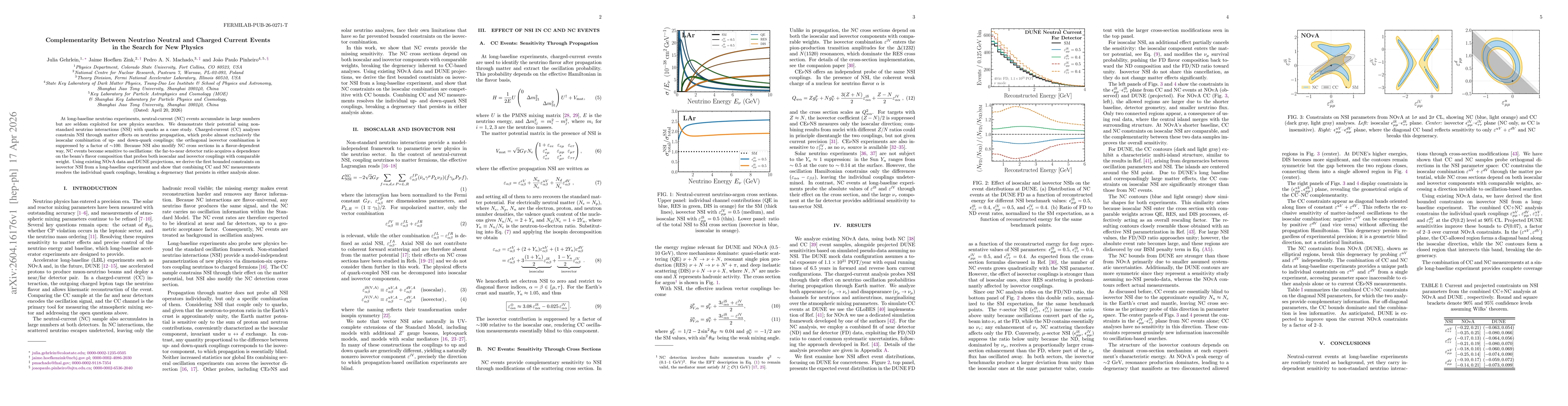 Thumbnail for Complementarity Between Neutrino Neutral and Charged Current Events in the Search for New Physics
