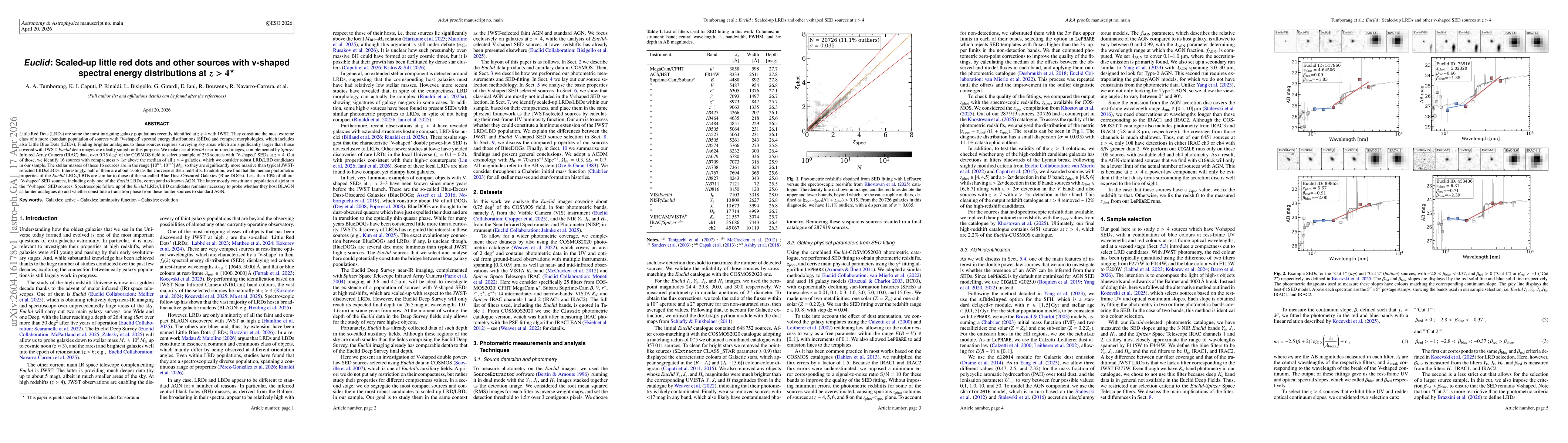 Thumbnail for Euclid: Scaled-up little red dots and other sources with v-shaped spectral energy distributions at z>4
