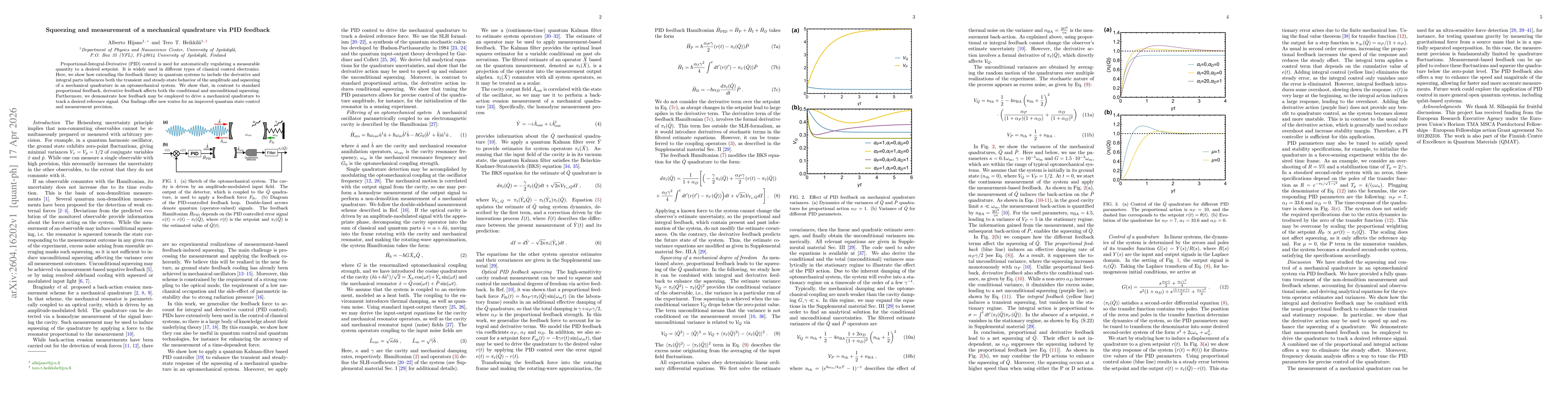 Thumbnail for Squeezing and measurement of a mechanical quadrature via PID feedback