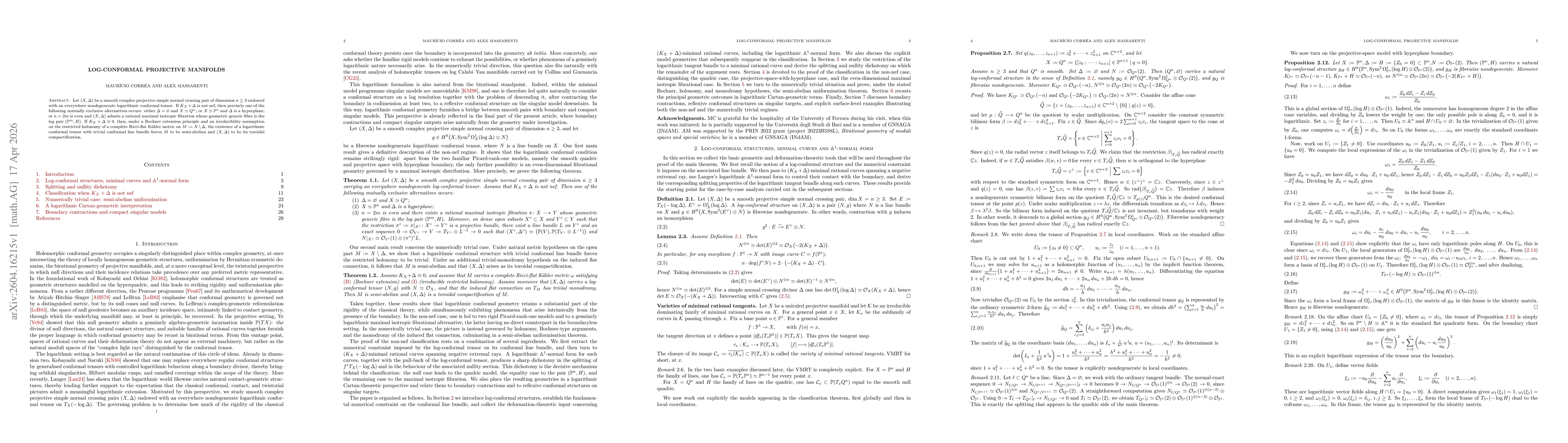 Thumbnail for Log-Conformal Projective Manifolds