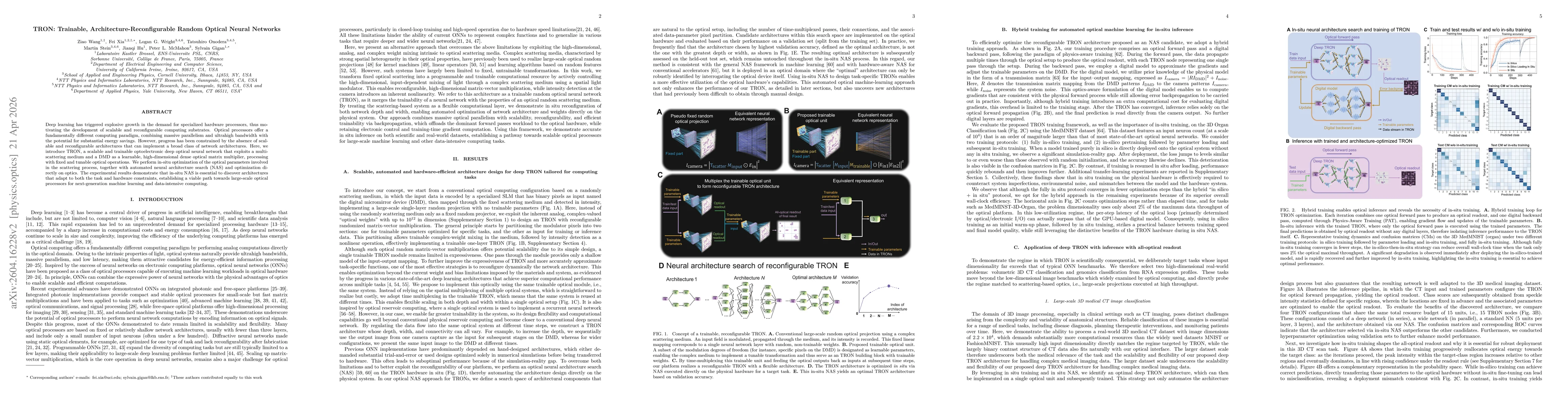 Thumbnail for TRON: Trainable, architecture-reconfigurable random optical neural networks