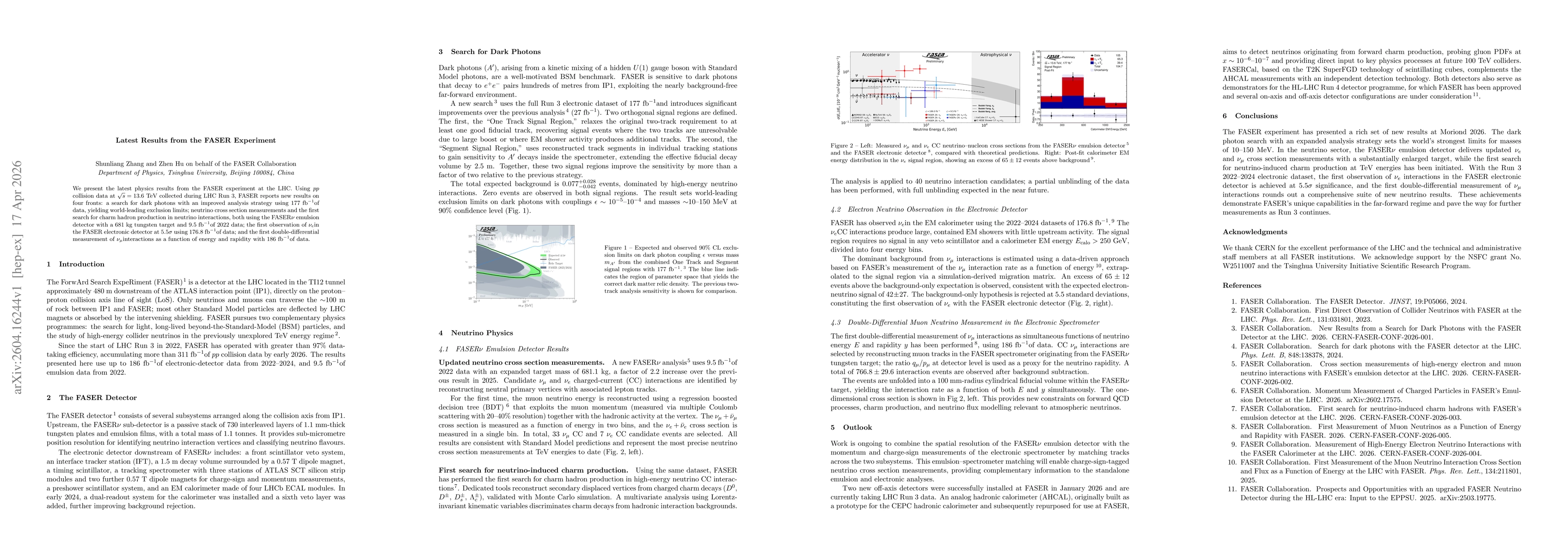 Thumbnail for Latest Results from the FASER Experiment