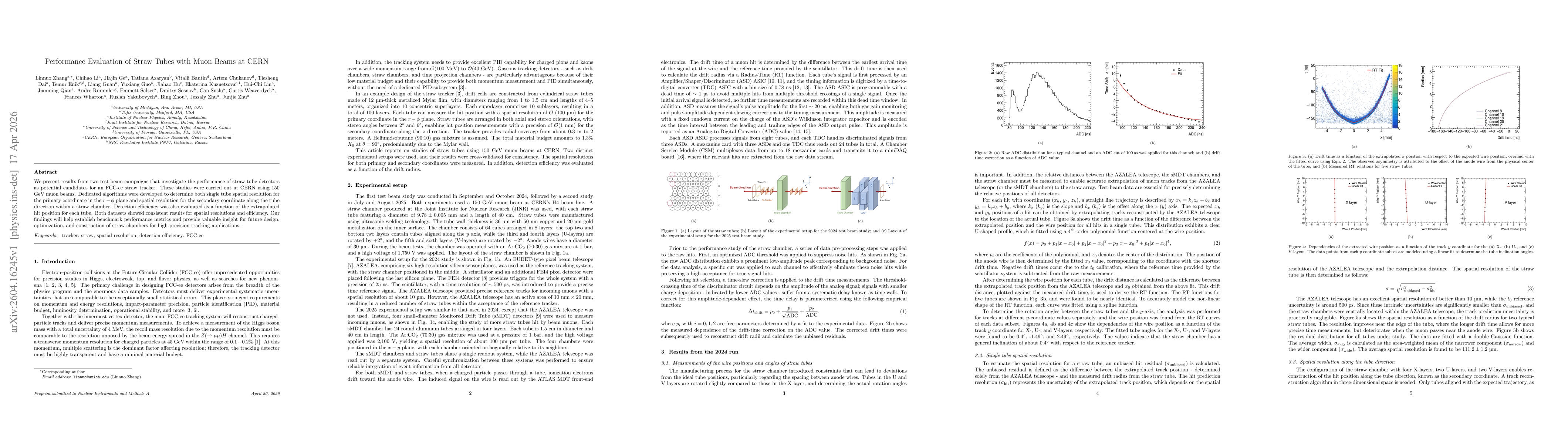 Thumbnail for Performance Evaluation of Straw Tubes with Muon Beams at CERN