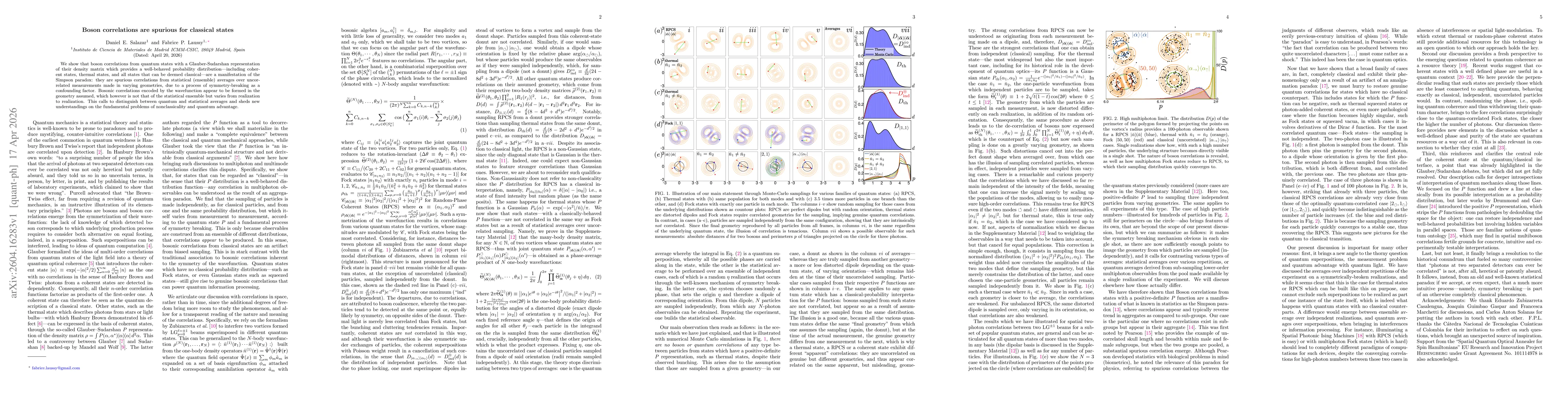 Thumbnail for Boson correlations are spurious for classical states