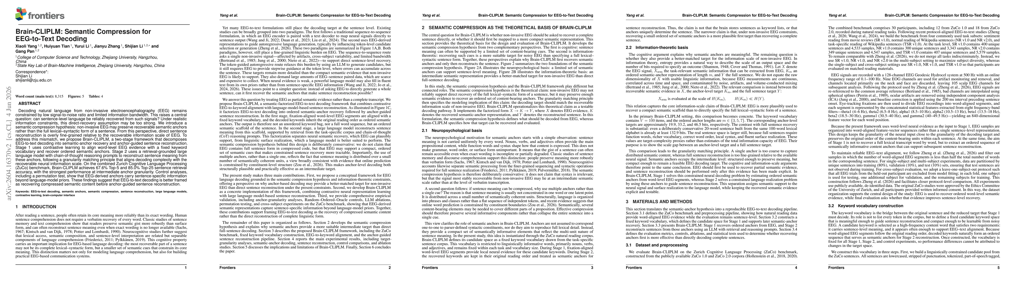 Thumbnail for Brain-CLIPLM: Semantic Compression for EEG-to-Text Decoding