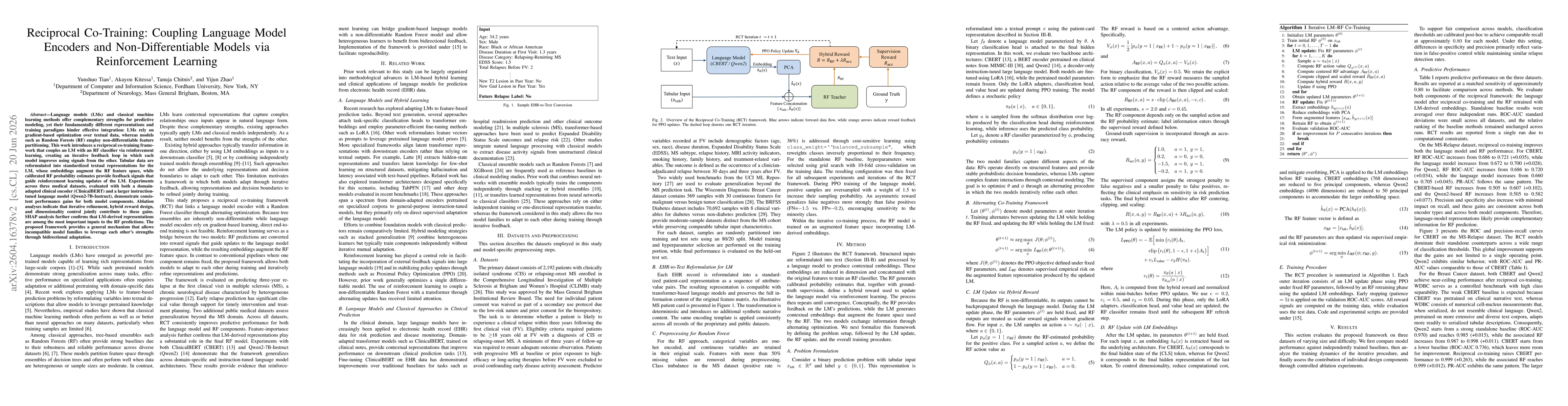 Thumbnail for Reciprocal Co-Training (RCT): Coupling Gradient-Based and Non-Differentiable Models via Reinforcement Learning