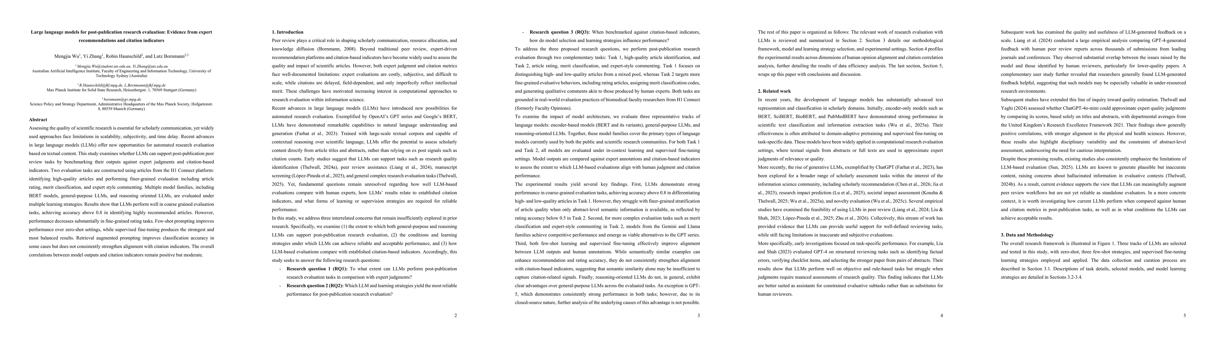 Thumbnail for Large language models for post-publication research evaluation: Evidence from expert recommendations and citation indicators