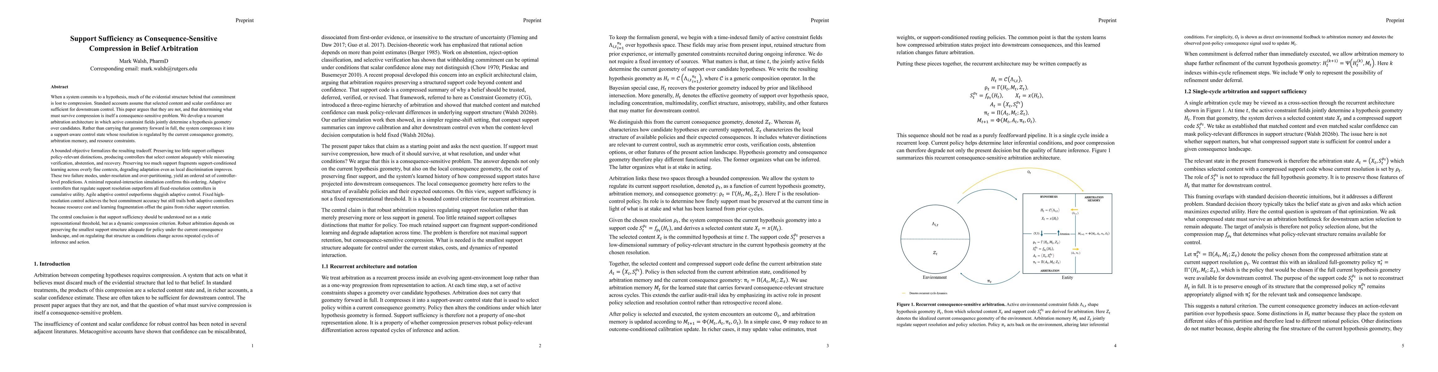 Thumbnail for Support Sufficiency as Consequence-Sensitive Compression in Belief Arbitration