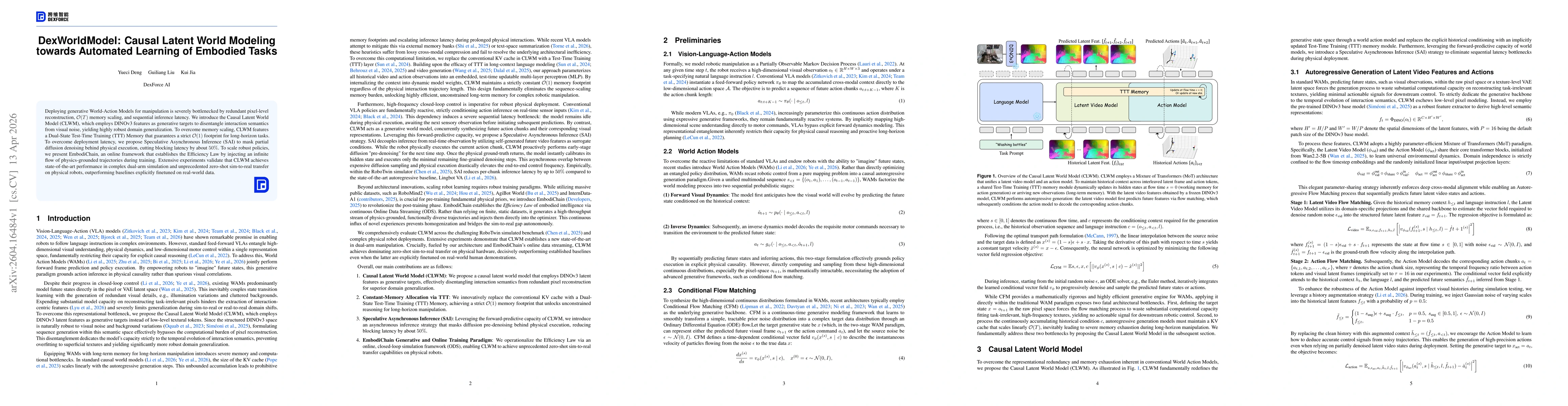 Thumbnail for DexWorldModel: Causal Latent World Modeling towards Automated Learning of Embodied Tasks
