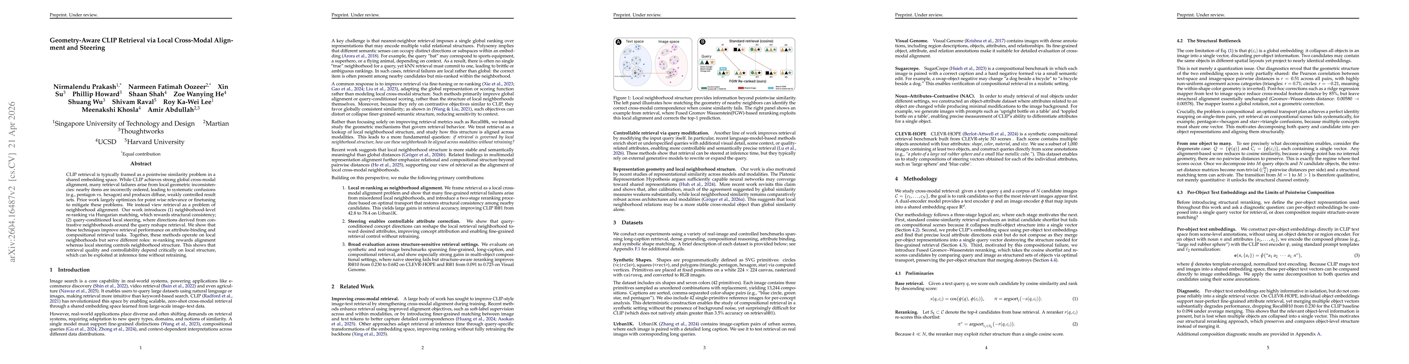 Thumbnail for Geometry-Aware CLIP Retrieval via Local Cross-Modal Alignment and Steering