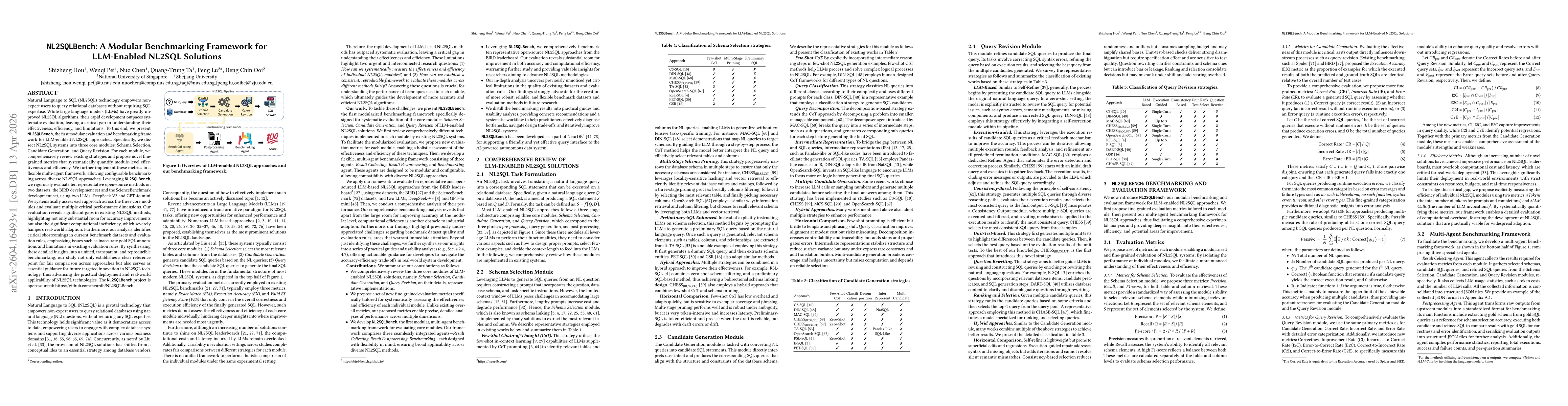 Thumbnail for NL2SQLBench: A Modular Benchmarking Framework for LLM-Enabled NL2SQL Solutions