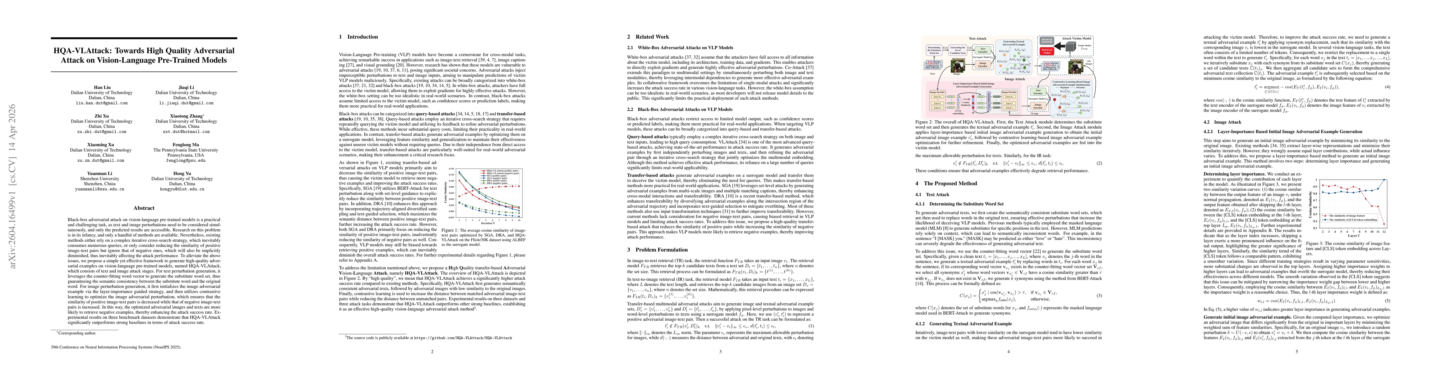 Thumbnail for HQA-VLAttack: Towards High Quality Adversarial Attack on Vision-Language Pre-Trained Models