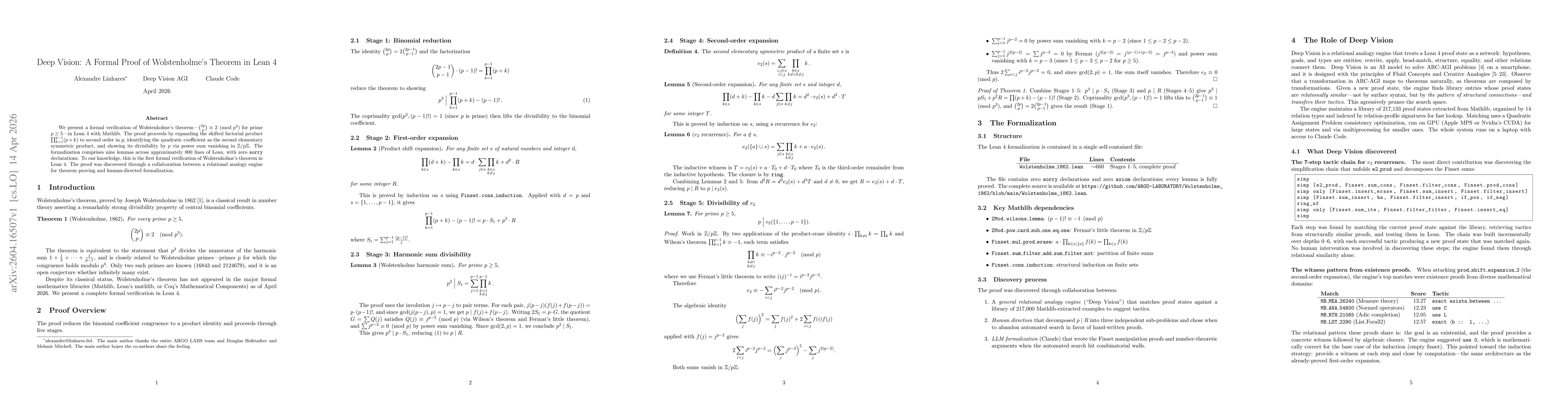 Thumbnail for Deep Vision: A Formal Proof of Wolstenholmes Theorem in Lean 4