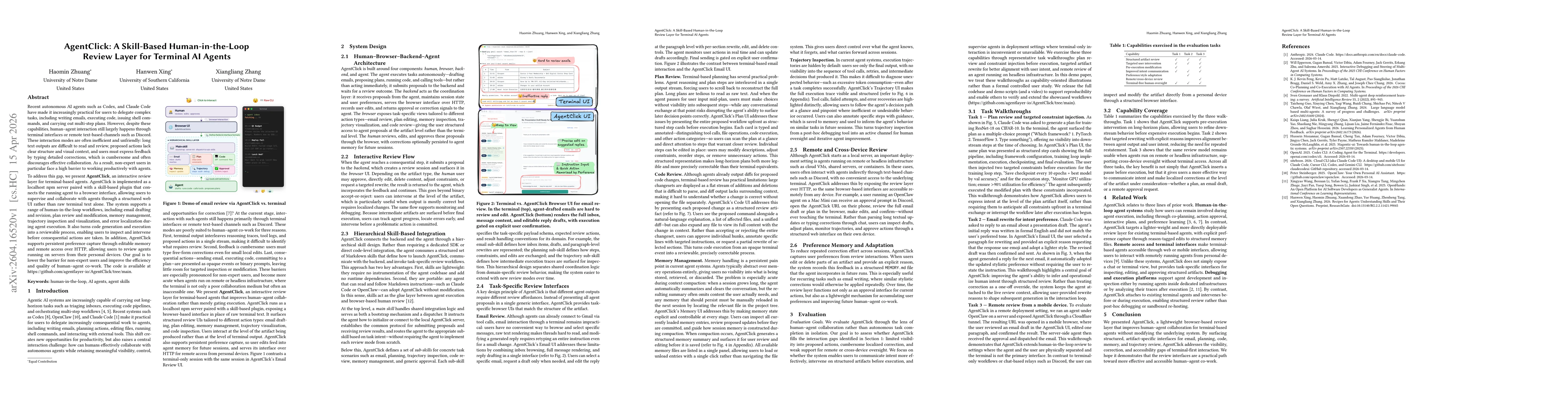 Thumbnail for AgentClick: A Skill-Based Human-in-the-Loop Review Layer for Terminal AI Agents