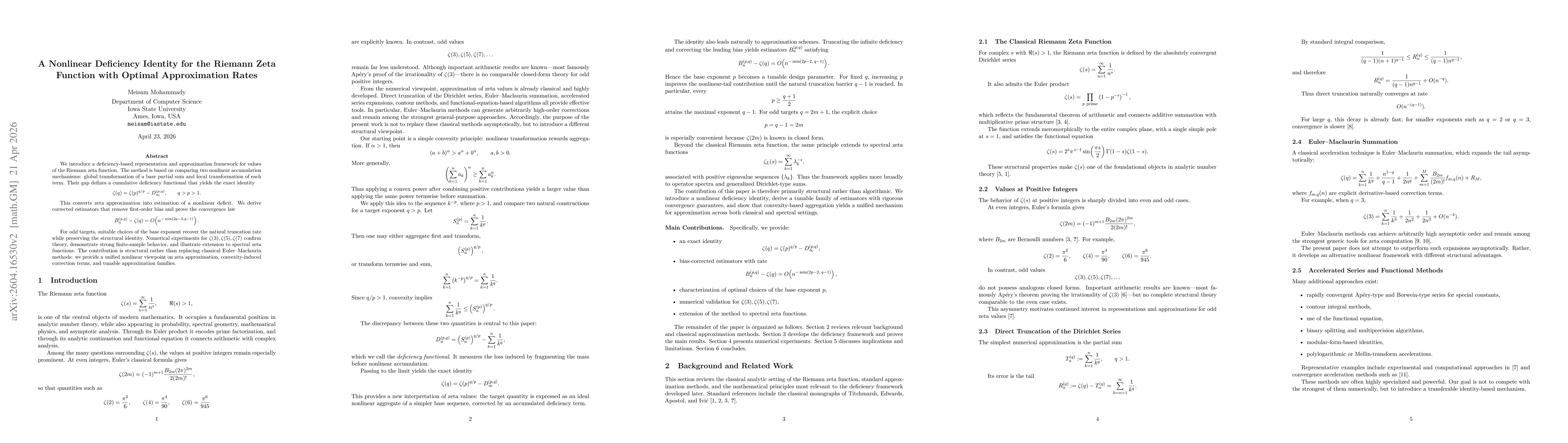 Thumbnail for Deficiency Identity for Zeta Values and Optimal Approximation