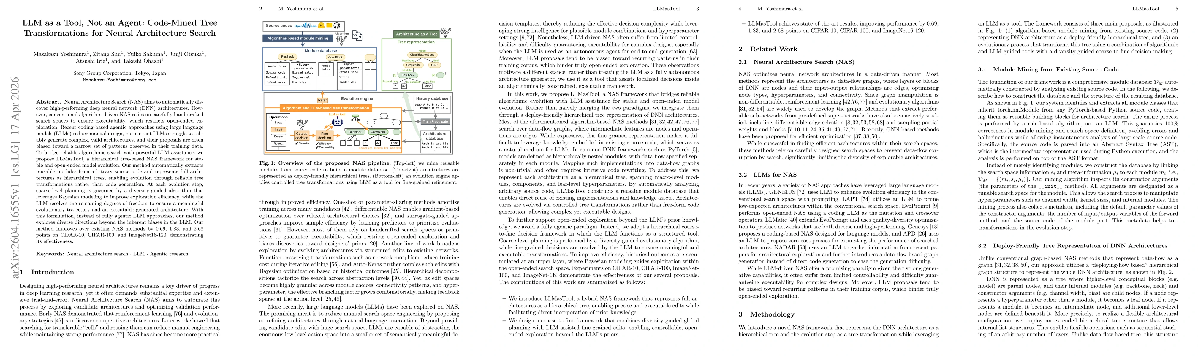 Thumbnail for LLM as a Tool, Not an Agent: Code-Mined Tree Transformations for Neural Architecture Search