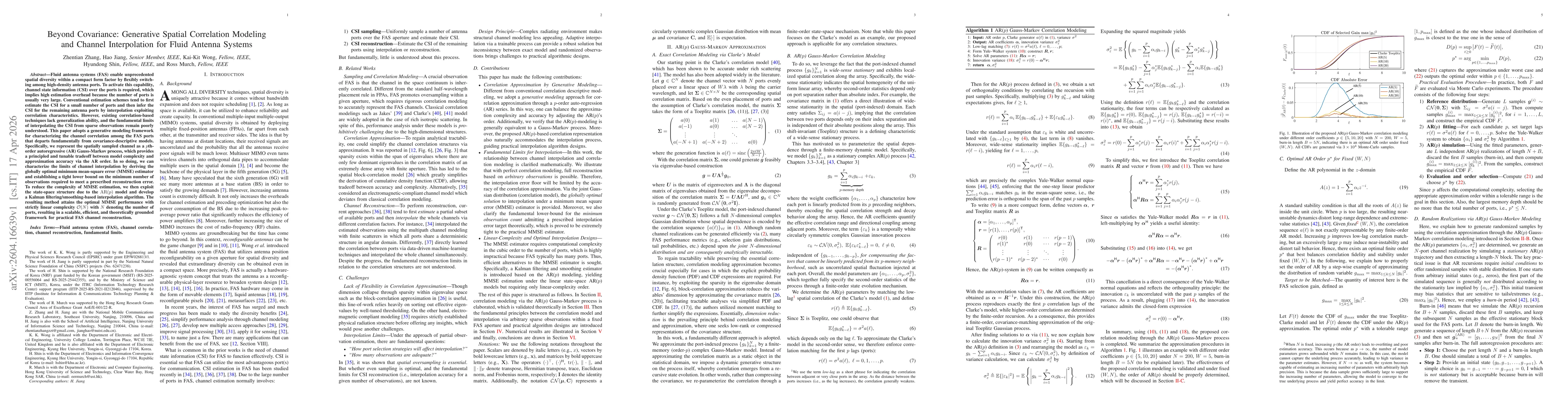 Thumbnail for Beyond Covariance: Generative Spatial Correlation Modeling and Channel Interpolation for Fluid Antenna Systems