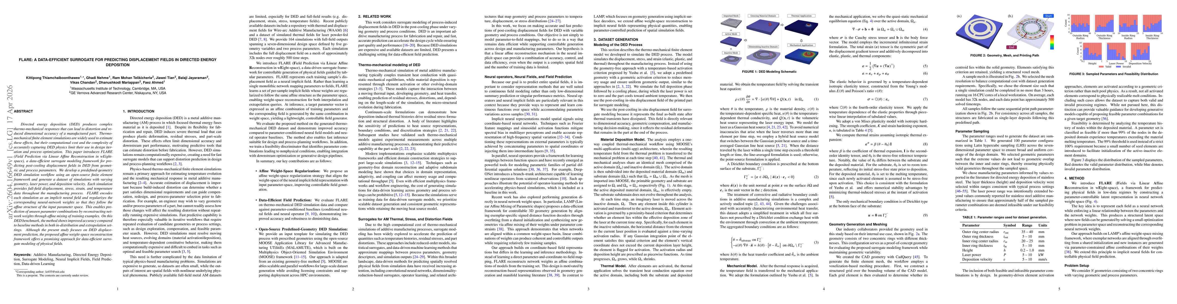 Thumbnail for FLARE: A Data-Efficient Surrogate for Predicting Displacement Fields in Directed Energy Deposition