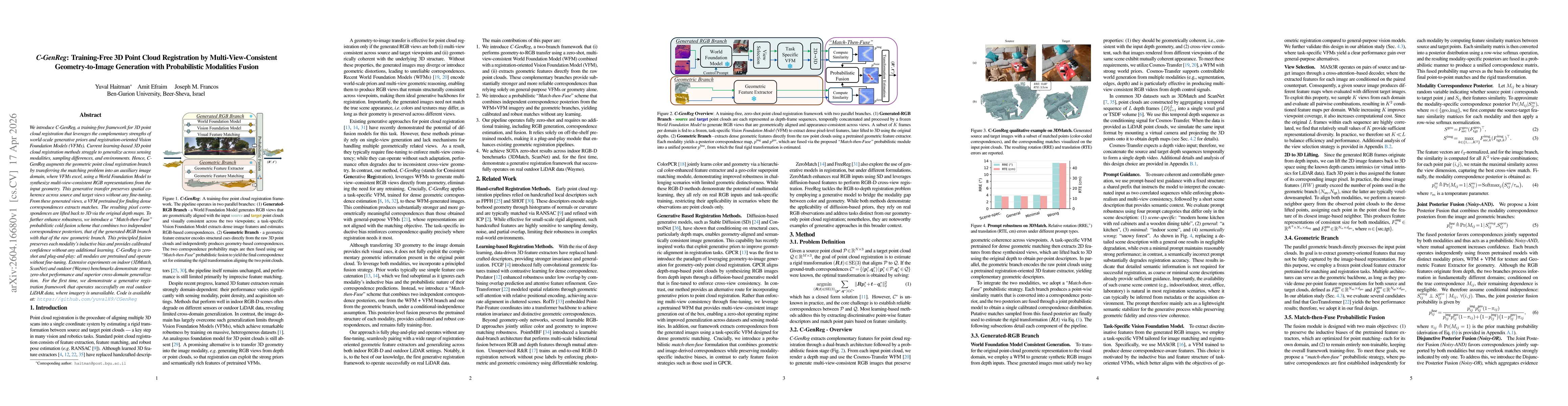 Thumbnail for C-GenReg: Training-Free 3D Point Cloud Registration by Multi-View-Consistent Geometry-to-Image Generation with Probabilistic Modalities Fusion