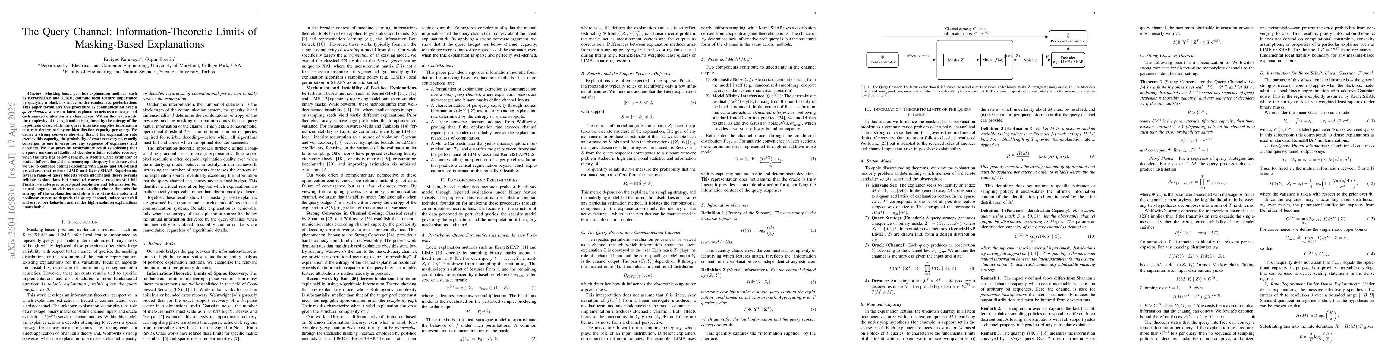 Thumbnail for The Query Channel: Information-Theoretic Limits of Masking-Based Explanations