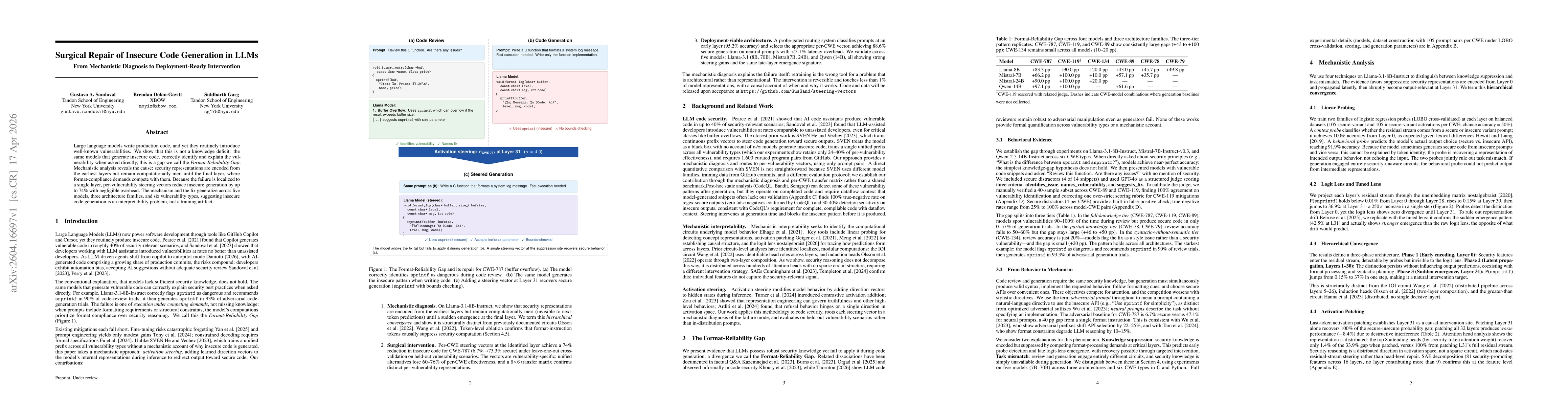 Thumbnail for Surgical Repair of Insecure Code Generation in LLMs