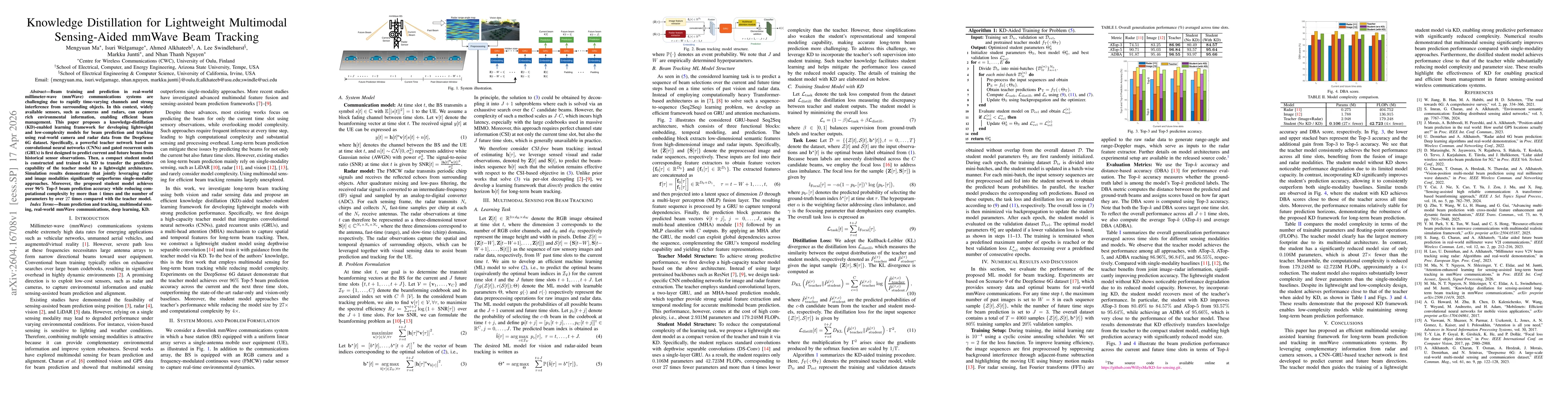 Thumbnail for Knowledge Distillation for Lightweight Multimodal Sensing-Aided mmWave Beam Tracking