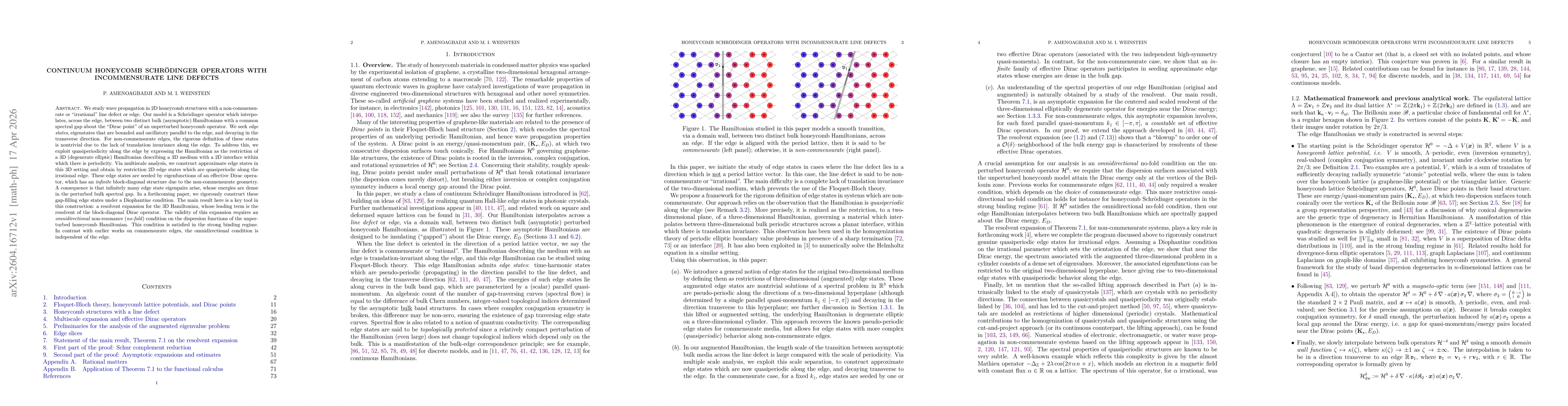 Thumbnail for Continuum honeycomb Schrödinger operators with incommensurate line defects