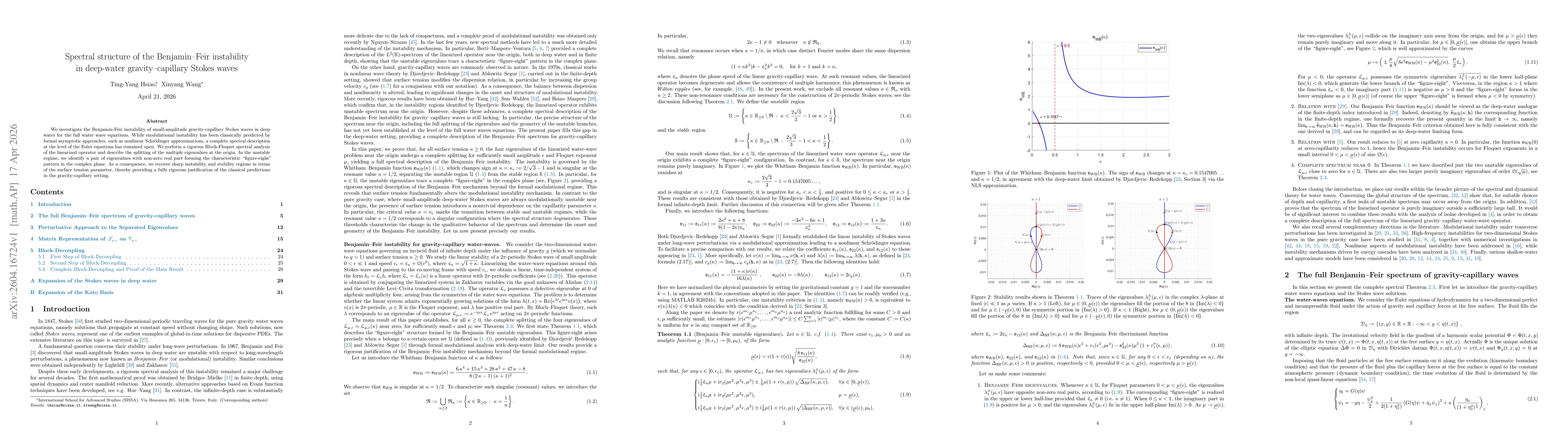 Thumbnail for Spectral structure of the Benjamin-Feir instability in deep-water gravity-capillary Stokes waves
