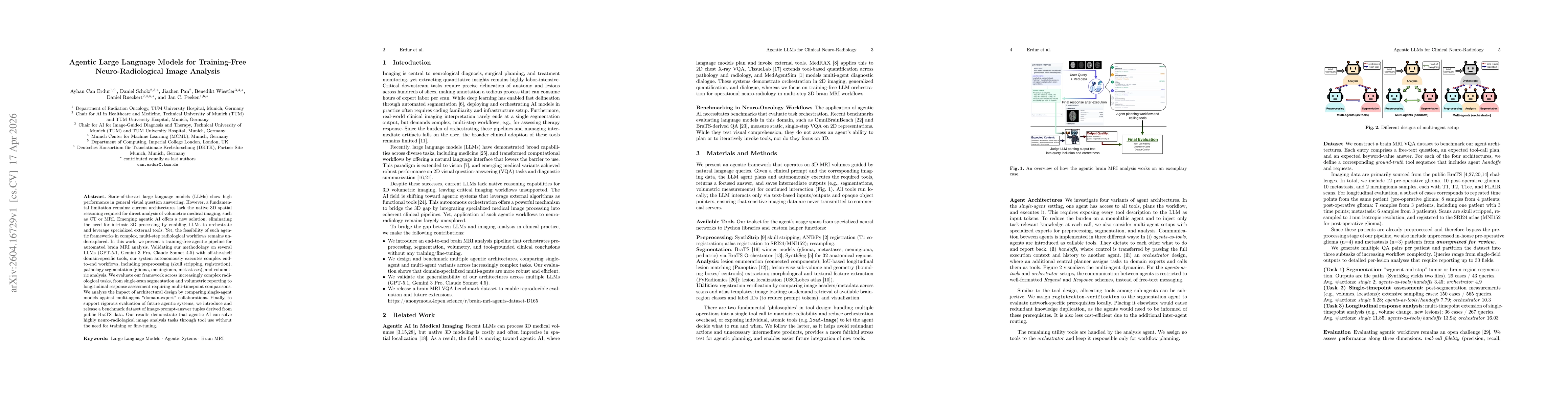 Thumbnail for Agentic Large Language Models for Training-Free Neuro-Radiological Image Analysis
