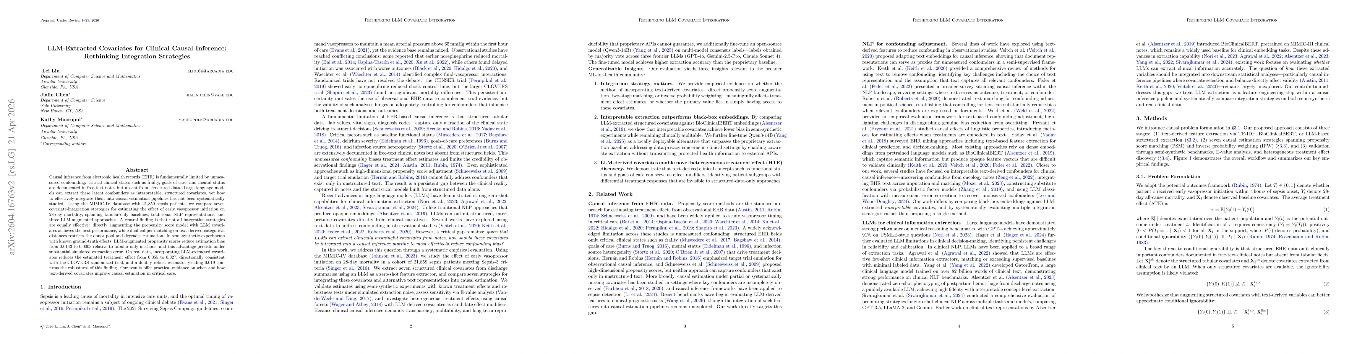 Thumbnail for LLM-Extracted Covariates for Clinical Causal Inference: Rethinking Integration Strategies